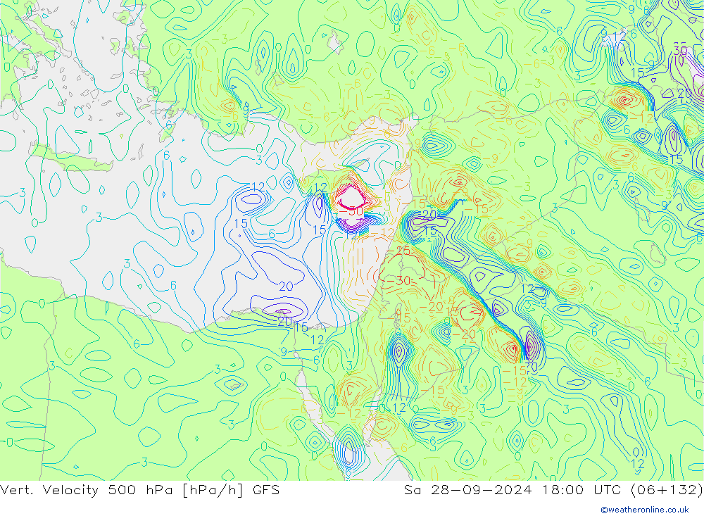 Vert. Velocity 500 hPa GFS Sa 28.09.2024 18 UTC