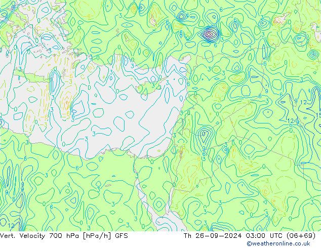 700 hPa Dikey Hız GFS Per 26.09.2024 03 UTC