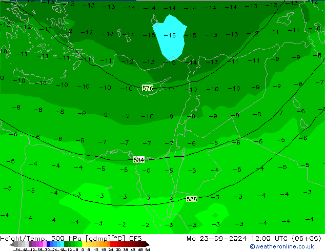 Hoogte/Temp. 500 hPa GFS ma 23.09.2024 12 UTC