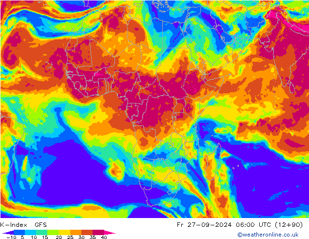 K-Index GFS ven 27.09.2024 06 UTC