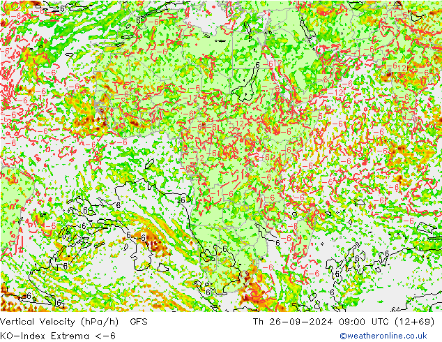 Convection-Index GFS jeu 26.09.2024 09 UTC