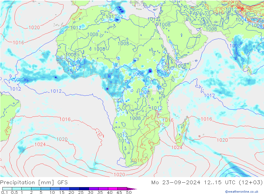 Yağış GFS Pzt 23.09.2024 15 UTC