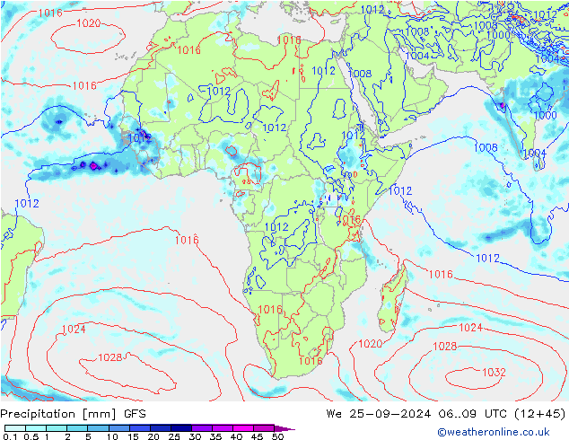 Precipitation GFS We 25.09.2024 09 UTC