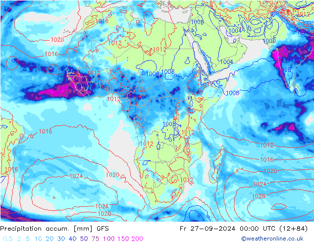 Precipitation accum. GFS Sex 27.09.2024 00 UTC