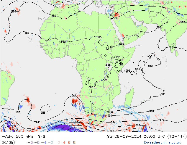 T-Adv. 500 hPa GFS Sáb 28.09.2024 06 UTC