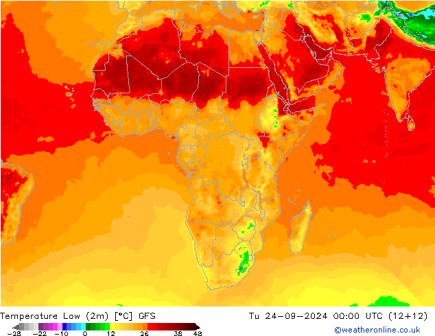 Темпер. мин. (2т) GFS вт 24.09.2024 00 UTC