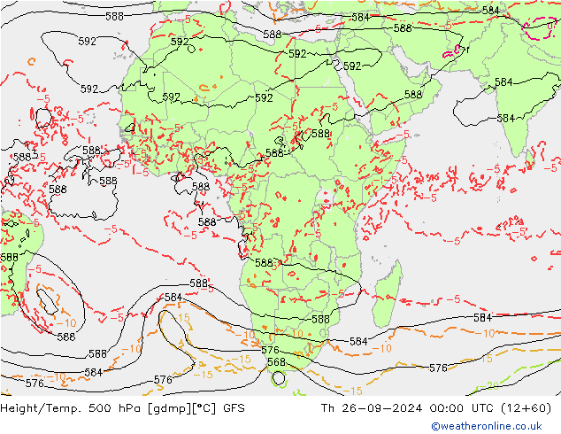 Yükseklik/Sıc. 500 hPa GFS Per 26.09.2024 00 UTC