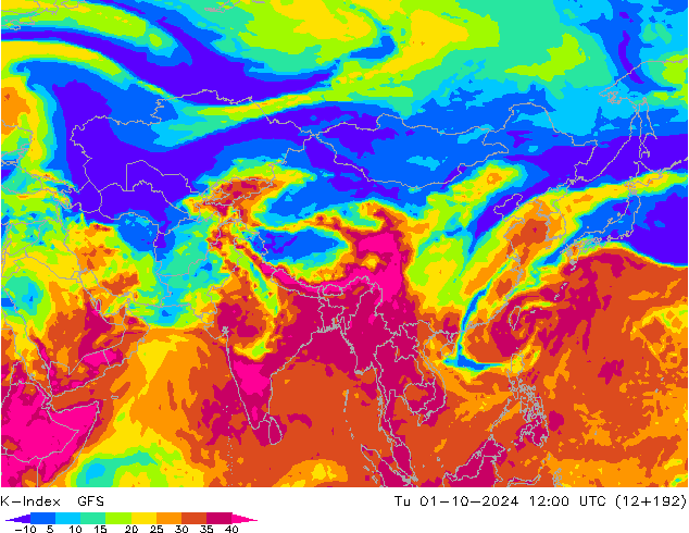 K-Index GFS Tu 01.10.2024 12 UTC