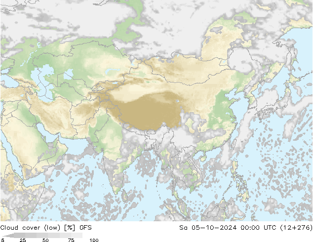 Bulutlar (düşük) GFS Cts 05.10.2024 00 UTC