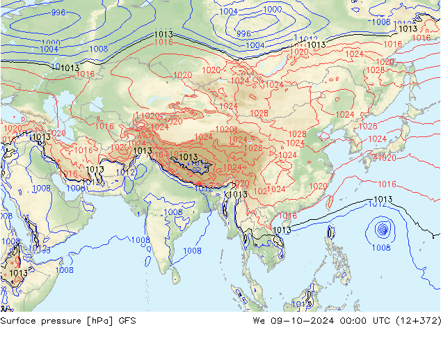 GFS: Çar 09.10.2024 00 UTC