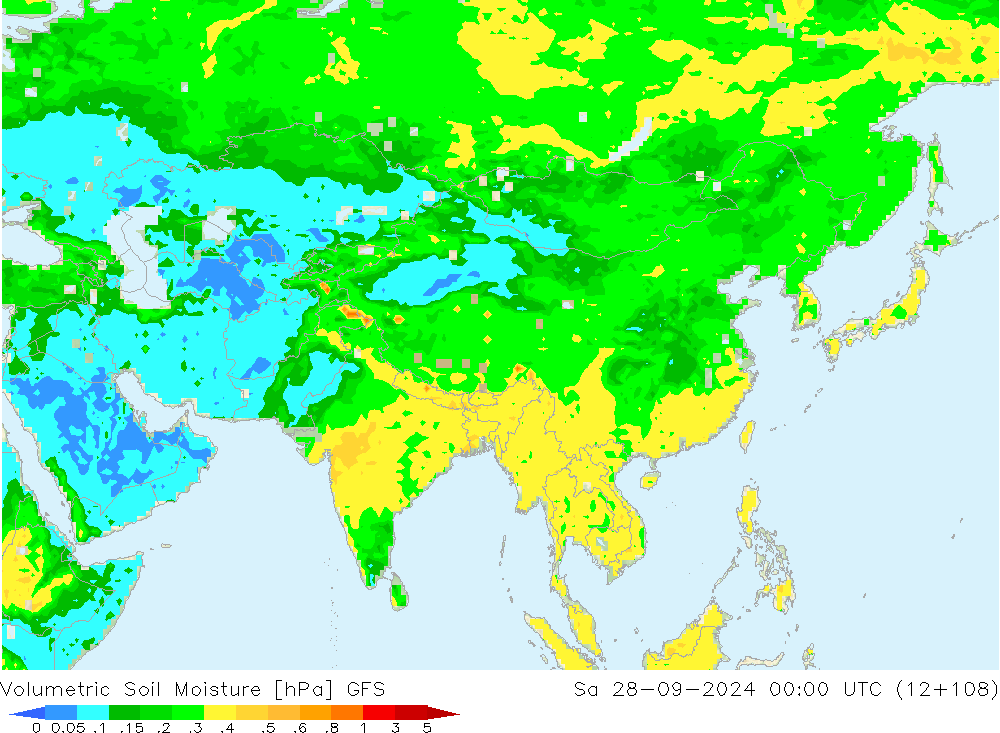 Volumetric Soil Moisture GFS Sa 28.09.2024 00 UTC