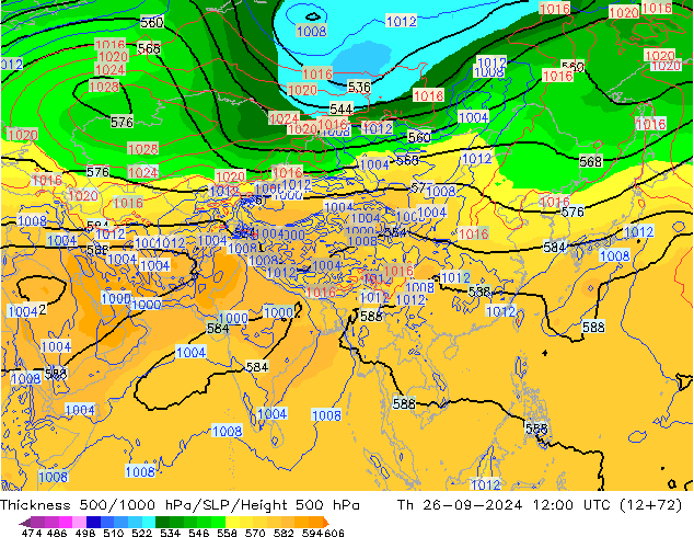 Thck 500-1000hPa GFS Th 26.09.2024 12 UTC