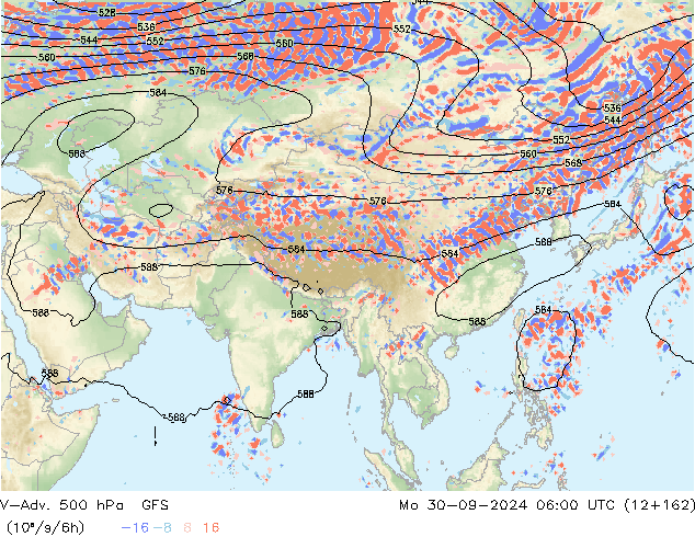 V-Adv. 500 hPa GFS lun 30.09.2024 06 UTC