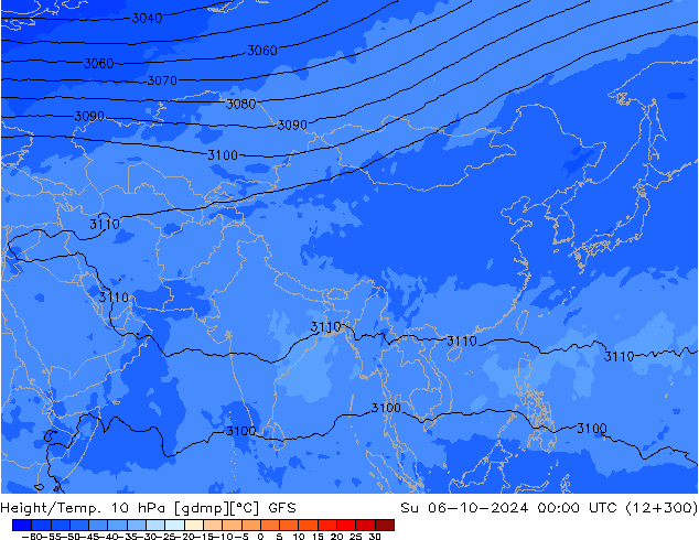 Height/Temp. 10 hPa GFS  06.10.2024 00 UTC