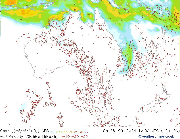 Cape GFS Sa 28.09.2024 12 UTC