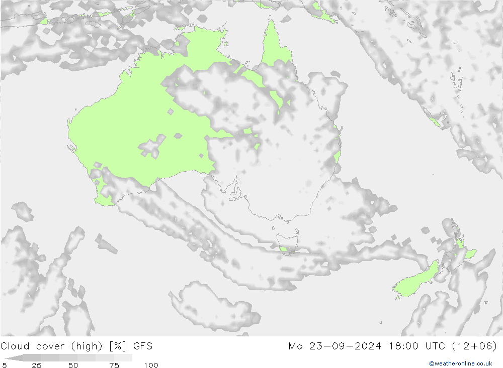 Cloud (high,middle,low) GFS Mo 23.09.2024 18 UTC