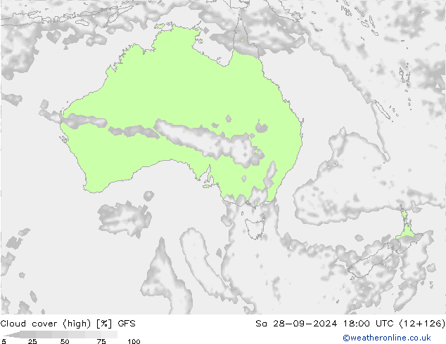 Bulutlar (yüksek) GFS Cts 28.09.2024 18 UTC