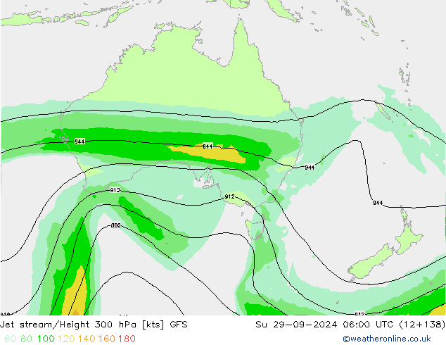 Straalstroom GFS zo 29.09.2024 06 UTC