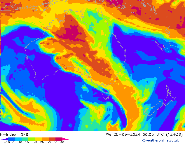 K-Index GFS We 25.09.2024 00 UTC