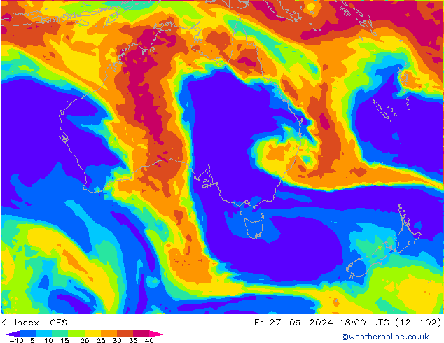 K-Index GFS Fr 27.09.2024 18 UTC