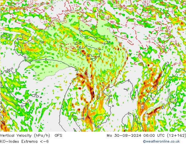 Convection-Index GFS Mo 30.09.2024 06 UTC