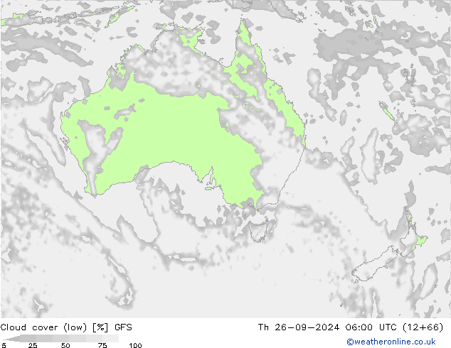 zachmurzenie (niskie) GFS czw. 26.09.2024 06 UTC