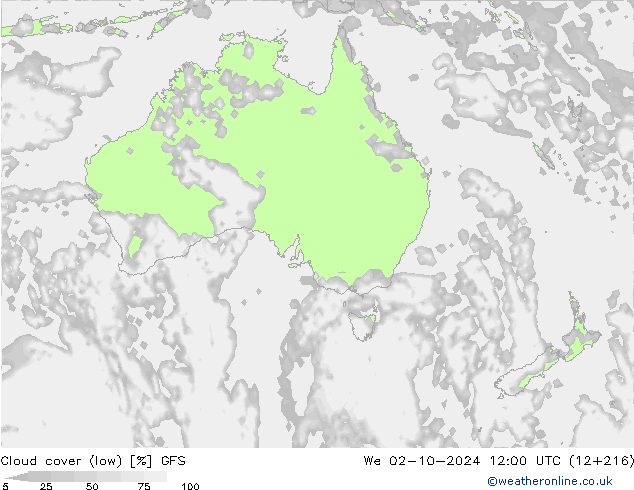 nízká oblaka GFS St 02.10.2024 12 UTC