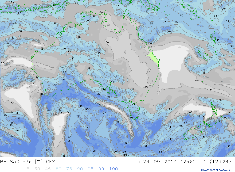 RV 850 hPa GFS di 24.09.2024 12 UTC