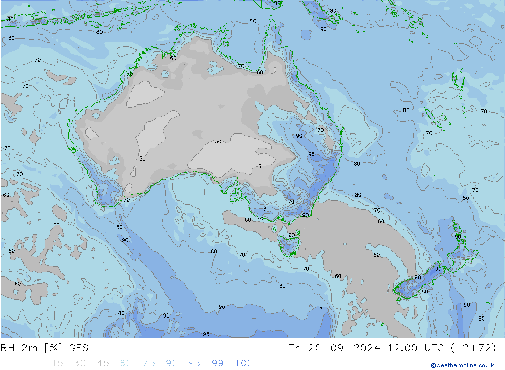 RH 2m GFS  26.09.2024 12 UTC