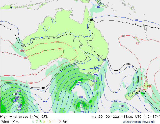 High wind areas GFS Seg 30.09.2024 18 UTC