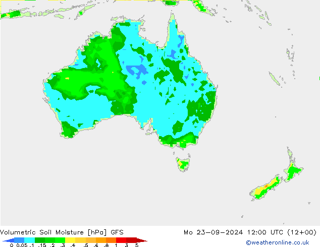 Volumetric Soil Moisture GFS Mo 23.09.2024 12 UTC