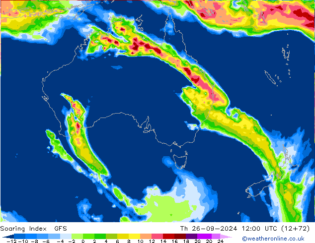 Soaring Index GFS jue 26.09.2024 12 UTC