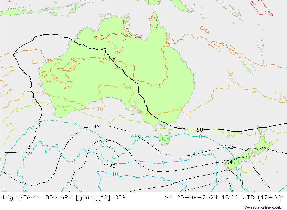 Z500/Rain (+SLP)/Z850 GFS pon. 23.09.2024 18 UTC