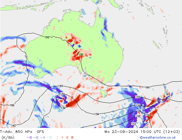 T-Adv. 850 hPa GFS Mo 23.09.2024 15 UTC