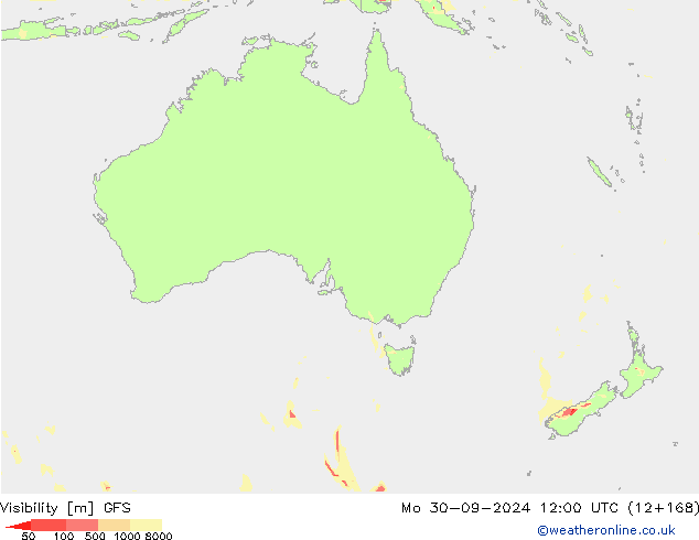 Dohlednost GFS Po 30.09.2024 12 UTC