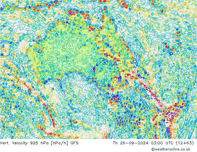 Vert. Velocity 925 hPa GFS jue 26.09.2024 03 UTC