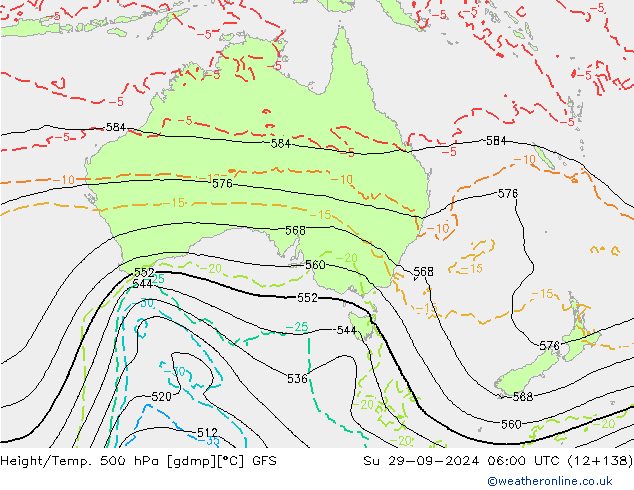 Z500/Regen(+SLP)/Z850 GFS zo 29.09.2024 06 UTC