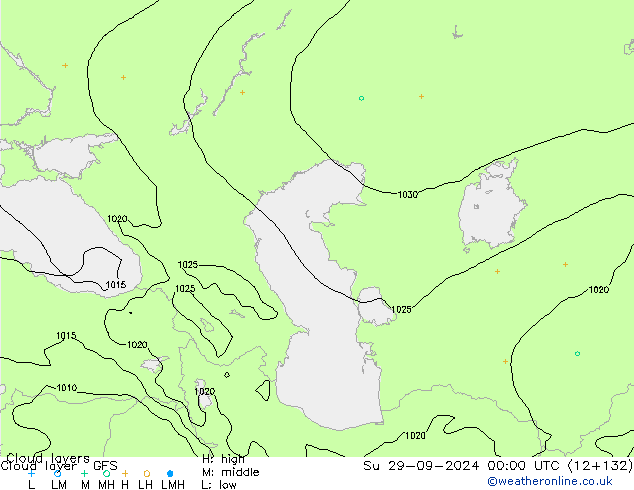 Cloud layer GFS Su 29.09.2024 00 UTC