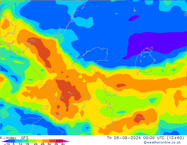 K-Index GFS gio 26.09.2024 00 UTC