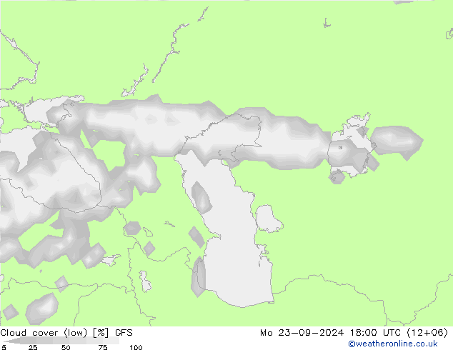 Cloud (high,middle,low) GFS Mo 23.09.2024 18 UTC