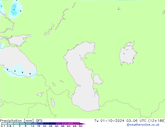 Precipitazione GFS mar 01.10.2024 06 UTC