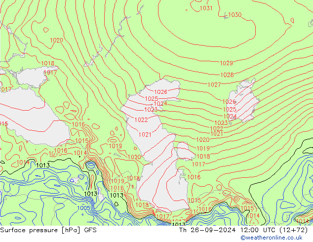 pression de l'air GFS jeu 26.09.2024 12 UTC