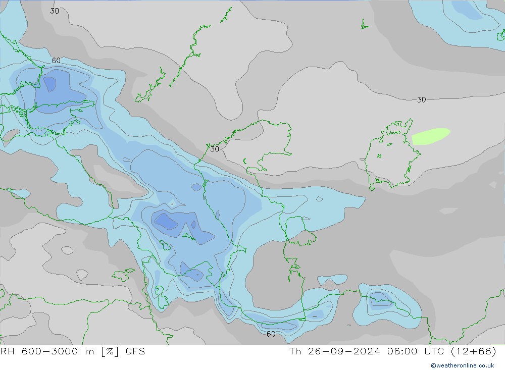 RH 600-3000 m GFS чт 26.09.2024 06 UTC