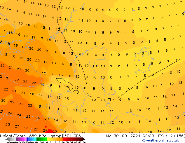 Z500/Rain (+SLP)/Z850 GFS pon. 30.09.2024 00 UTC