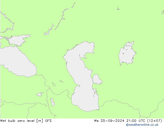 Wet bulb zero level GFS We 25.09.2024 21 UTC