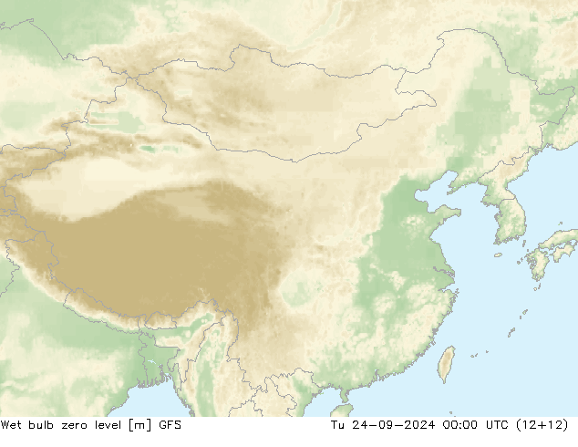 Theta-W Frostgrenze GFS Di 24.09.2024 00 UTC