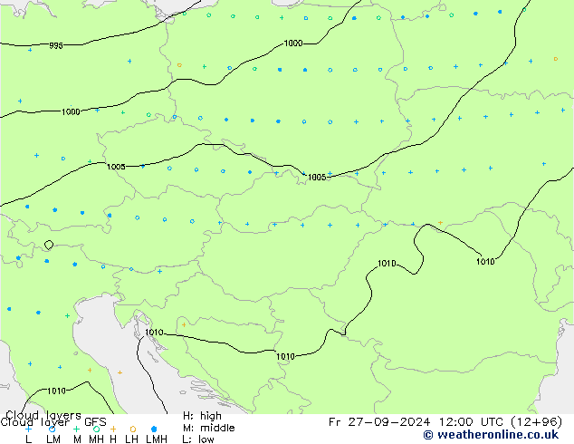 Cloud layer GFS Fr 27.09.2024 12 UTC