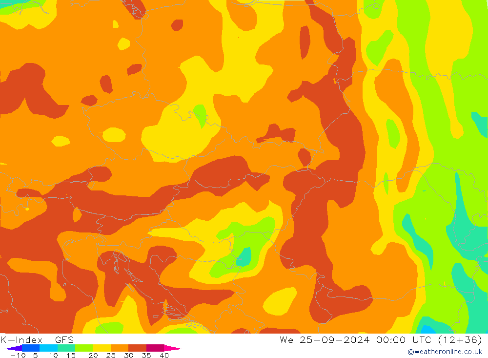 K-Index GFS mié 25.09.2024 00 UTC