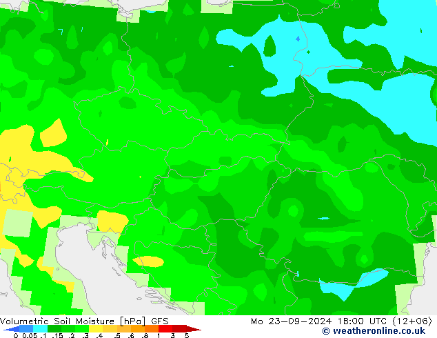 Volumetric Soil Moisture GFS Mo 23.09.2024 18 UTC