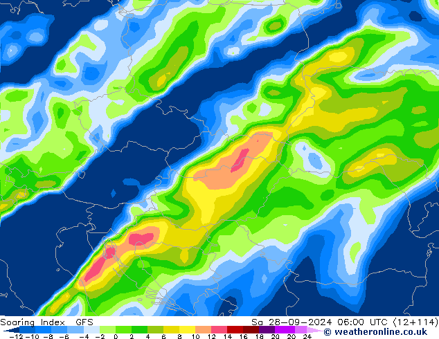 Soaring Index GFS сб 28.09.2024 06 UTC